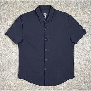 Under 510 Flex Short Sleeve Button Down Shirt Men’s M Navy Lightweight Stretch